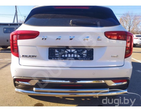 HAVAL JOLION 2020-н.в. защита заднего бампера двойная труба d60/d42 из нержавеющей стали